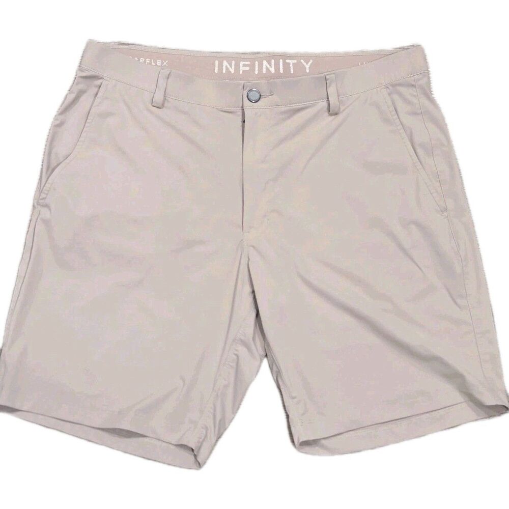 INFINITY Shorts Mens 36 Gray 8" Linearflex Hybrid Chino Performance Golf